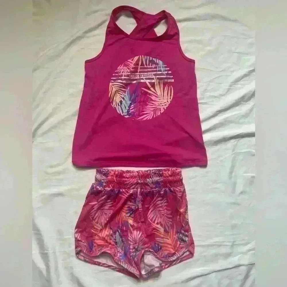 Jumping Beans Two Piece Size 6 Matching Tank Short Set Pink